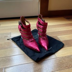 John Fluevog Pink Strappy Heels